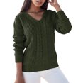 thumbnail image 1 of Vestido Gibobby de mujer Top Suelto de manga Larga corte holgado cuello redondo manga siete verde M, 1 of 5