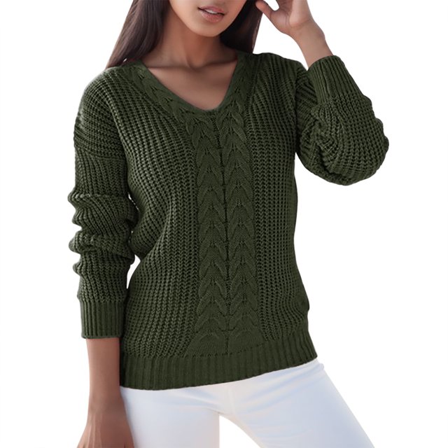 Vestido Gibobby de mujer Top Suelto de manga Larga corte holgado cuello redondo manga siete verde M