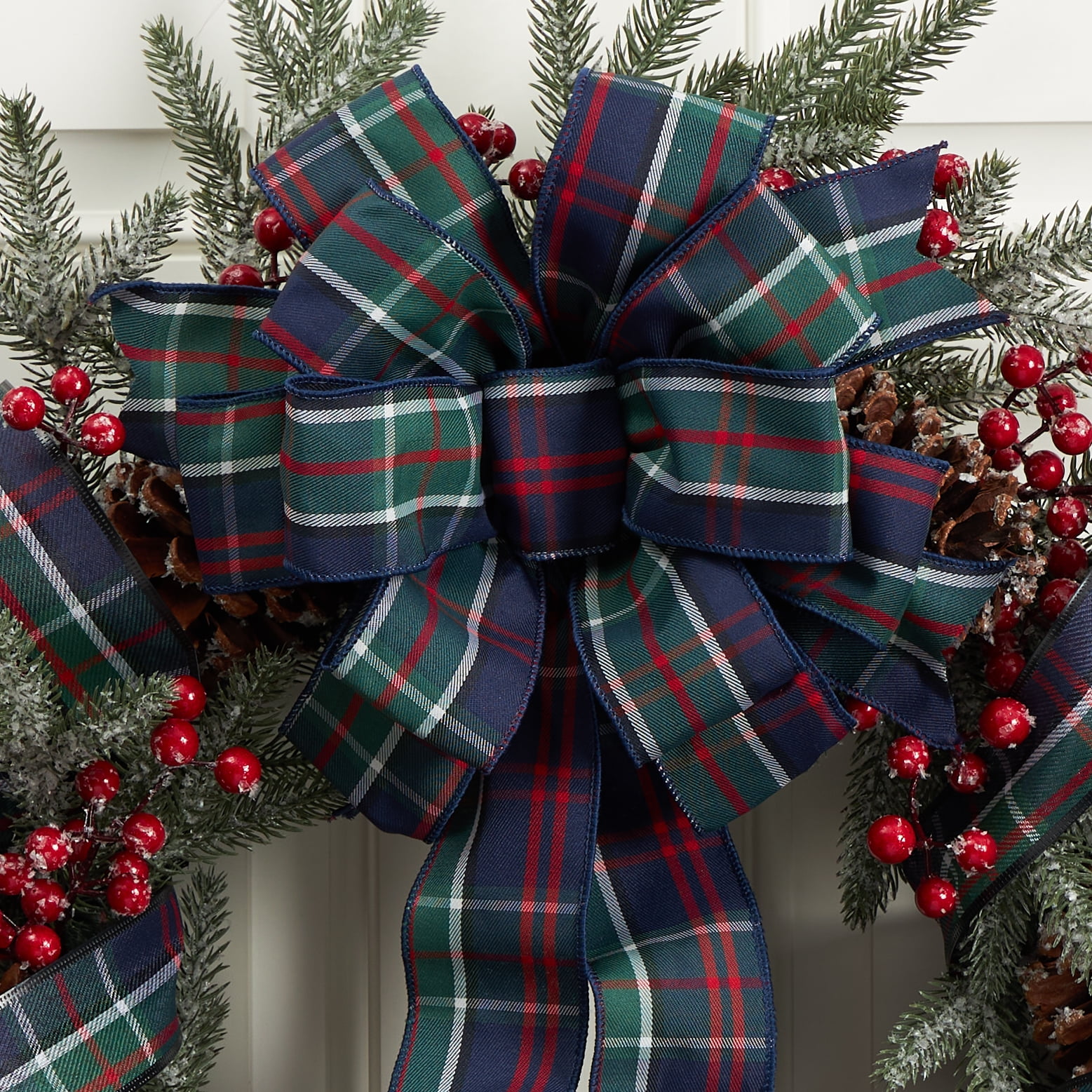Holiday Time - Brandclub - Blue Tartan Plaid Christmas Ribbon, 2