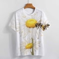 thumbnail image 4 of Bee And Flowers T-Shirts Casual T-Shirt Short Sleeve Women Trendy Tshirt Beach Custom Tops, 4 of 5