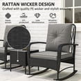 thumbnail image 4 of Grey 3-Piece Rattan Bistro Set with Rocking Chairs | Patio Furniture for Balcony, Porch & Small Spaces | Weather-Resistant Outdoor Seating, 4 of 7