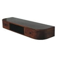 thumbnail image 3 of Artisan Furniture Solid Wood Floating Console Table with 2 Drawers & Open Shelf, Chestnut Finish Mango Wood Wall Mounted Storage Unit, Rounded Edge Modern Console, 3 of 10