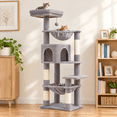 thumbnail image 2 of PAWZ Road 49 in Cat Tree for Medium Cats, Multi Level Tower with Two Hammocks, Condo and 4 Sisal Scratching Posts, Gray, 2 of 13