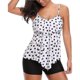thumbnail image 3 of Trajes de baño tankini para mujer, top tankini con volantes en capas y pantalones cortos, trajes de baño de dos piezas, blanco, 3 of 3