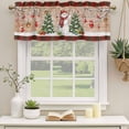 thumbnail image 2 of Christmas Curtain Valances for Windows, Kitchen Valance Window Treatments Panel 2 Pack, Xmas Tree Snowman Birch Snowflakes Balls Plaid Rod Pocket Short Curtains for Bathroom Bedroom 42 x 12 Inch, 2 of 8