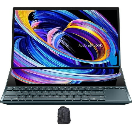 ASUS ZenBook Pro Duo Gaming/Entertainment Laptop (Intel i9-12900H 14-Core, 15.6in 60 Hz Touch Full HD (1920x1080), GeForce RTX 3060, Win 11 Pro) with Premium Backpack (Refurbished)
