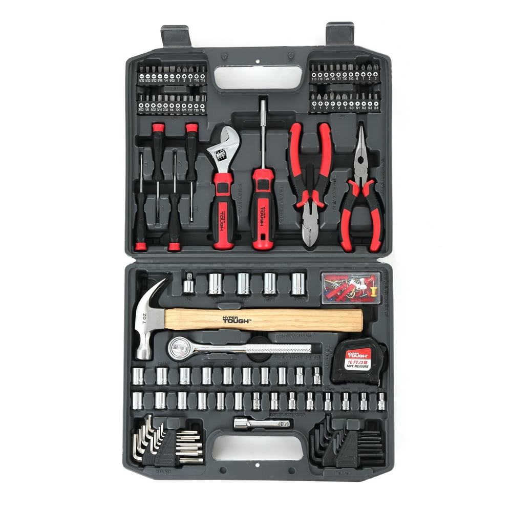 Hyper Tough 116 Piece Home Repair Tool Set Including Carry Case