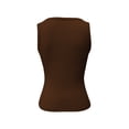 thumbnail image 5 of SNKSDGM Women's Studded Square Neck Tank Top, Ribbed Form-Fitting Sleeveless Cami Brown M, 5 of 5