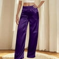 thumbnail image 5 of ShiShine Women's Wide Leg Pants Elastic Waist Solid Color Casual Long Trousers, 5 of 9