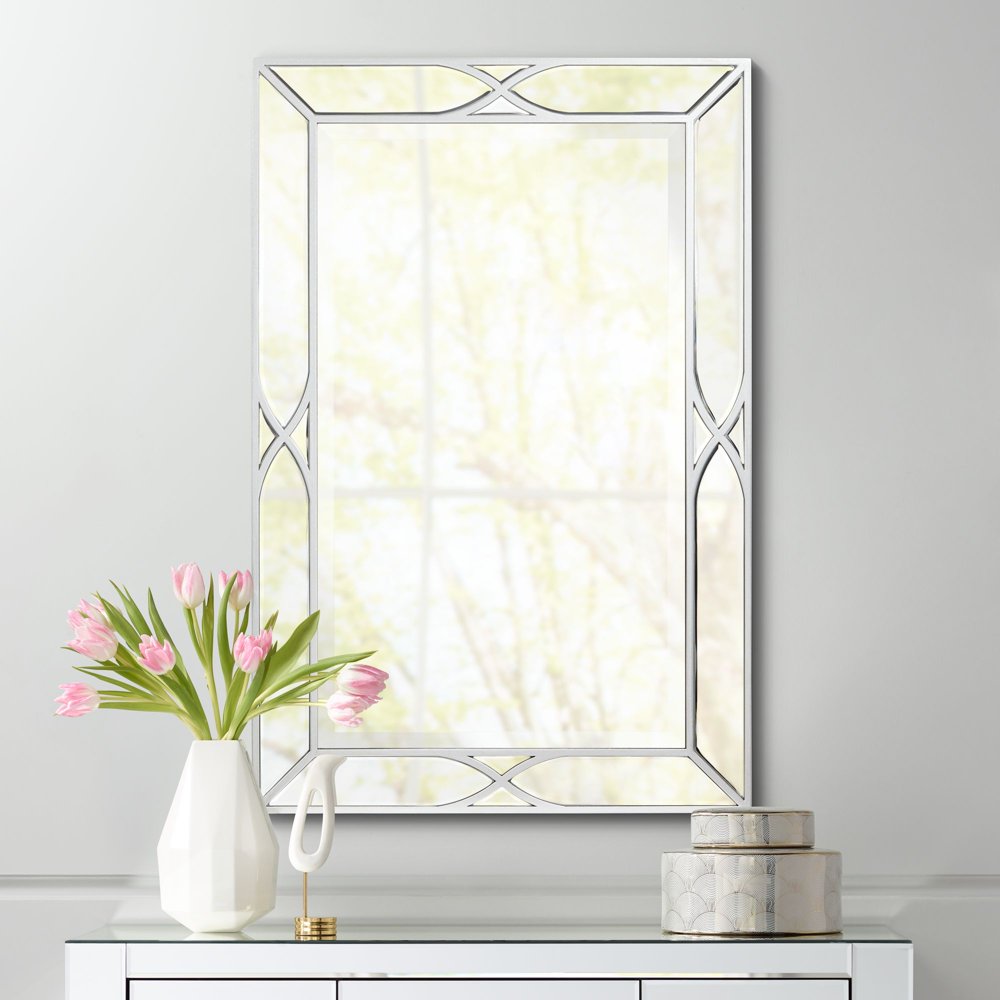 Noble Park Tryon Silver 25" x 38" Beveled Wall Mirror