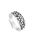 thumbnail image 4 of Oxidized Flower Filigree Swirl Cutout Ring .925 Sterling Silver Band Jewelry Female Male Size 7, 4 of 4