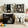 thumbnail image 1 of Juego de 4 fundas de cojín decorativas de Pascua | Fundas de cojín decorativas con estampados de conejos y huevos para sofá, sillón o cama, 1 of 6