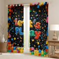 thumbnail image 2 of Manfei 3D Building Block Curtains Pack of 2 (42x63),Colorfull Boys Toy Black Out Curtains,Let'S Play Curtains for Living Room For Boys Kids,Microfiber Bedroom Decoration, 2 of 6