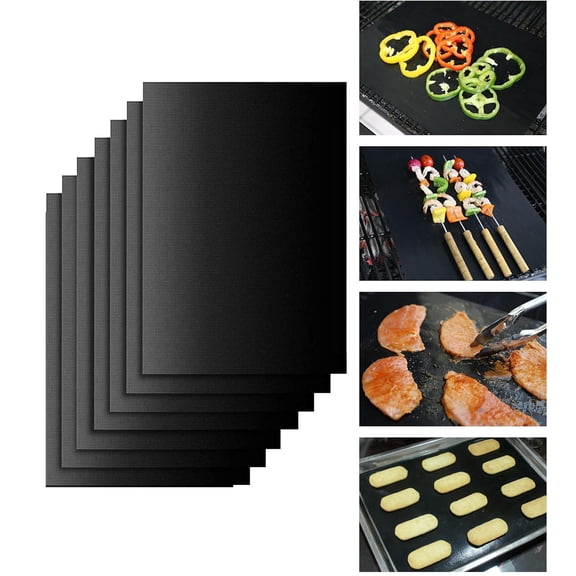 Grill Mats for Outdoor Grill, Copper 7pcs Grill Mat, Non Stick BBQ Baking Mats 15.75 x 13, Heavy Duty, Reusable and Easy to Clean - Gas Charcoal & Electric BBQ