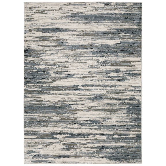 Moretti Quark Area Rug 750W8 Beige Faded Rows 9' 10" x 12' 10" Rectangle