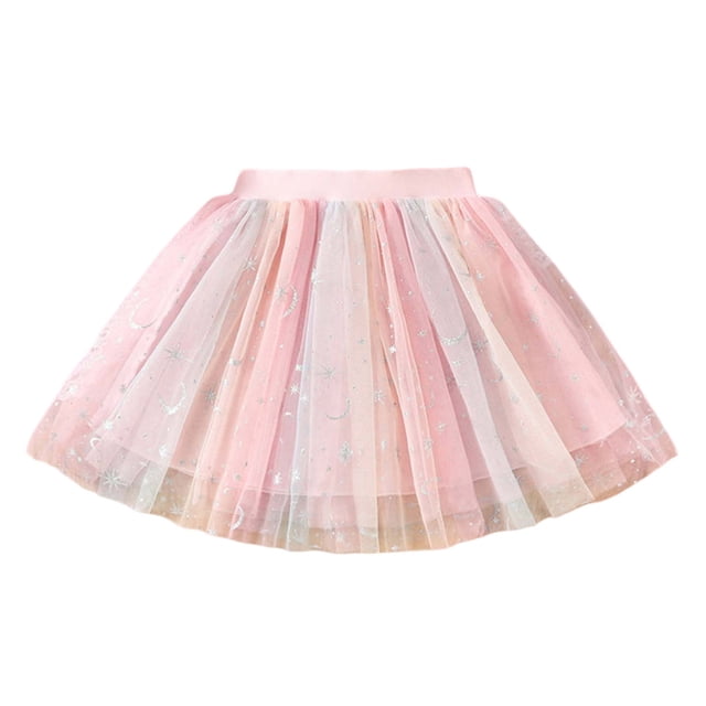 LUOGENLI Robe Tout-Petits Enfants Bébés Filles Danse Jupe Princesse Dégradé Coloré Maille Ballet Tutu Jupes Robe pour Filles Robe Crayon Midi 4-5 Ans