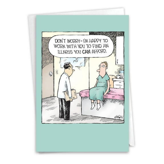 NobleWorks Funny Get Well Greeting Card with 5 x 7 Inch Envelope (1 Card) Affordable Illness C10095GWG