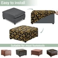thumbnail image 5 of Xoenoiee Sunflower Butterfly Print Square Ottoman Cover Stretch Washable Ottoman Slipcovers Elastic Foot Stool Foot Rest Protector for Living Room Bedroom, L, 5 of 7