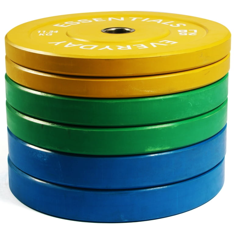 BalanceFrom Olympic Bumper Plate Weight Plate with Steel Hub Color Coded 210 lbs Set Multiple Packages Walmart