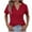Wine, variant on AherBiu Business Casual Tops for Women Notch V Neck Stretch Comfy Shirts Short Sleeve Summer Blouse