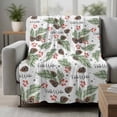 thumbnail image 2 of Pine Cones Blanket Soft Cozy Warm Throw Blanket for Couch, Plush Fuzzy Flannel Fleece Blankets for Sofa, Winter Branches Berry Snowflakes Plants Bed Blankets Lightweight Gifts for Women, 32"x48", 2 of 9