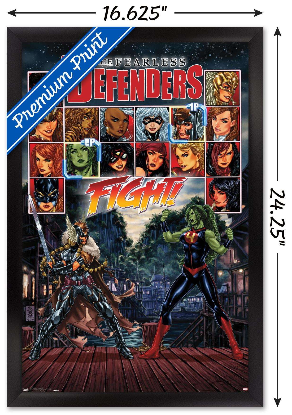 Marvel Comics - The Fearless Defenders - Fight! Wall Poster, 14.725" x 22.375", Framed