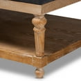 thumbnail image 6 of Baxton Studio Lindsey Modern and Rustic Charcoal Linen Fabric Upholstered and Greywashed Wood Cocktail Ottoman, 6 of 8