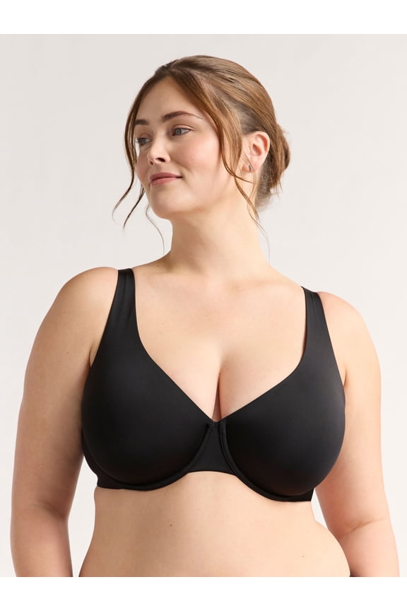 Women's & Women's Plus Smooth Micro Unlined Underwire Bra, Sizes 38DD-46DDD
