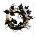 thumbnail image 3 of Nearly Natural 24in. Halloween Skull and Bones Wreath, 3 of 5