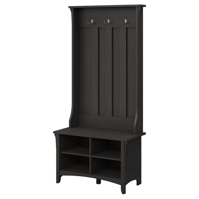 Pemberly Row Portemanteau avec Banc de Rangement en Noir Vintage