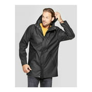 Goodfellow & Co Mens Size Medium Relaxed Fit Hooded Rubberized Rain Jacket, Blk