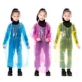 thumbnail image 1 of Ponchos de lluvia niños con capucha con cordón desechable (40 g) 3pcs, 1 of 6