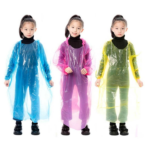 FLhrweasw Ponchos Lluvia para Con Capucha Con Cordón Chubasqueros Desechables 3 Uds. (40 G)
