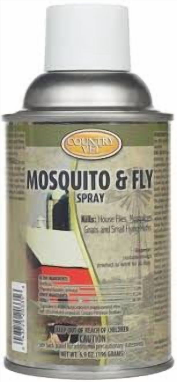Country Vet Mosquito & Fly Spray Refill, 6.9 oz – Automatic Dispenser Refill, Kills Flies, Mosquitoes, Gnats & Moths, Geraniol Scent