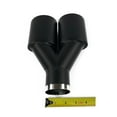 thumbnail image 3 of Exhaust Tip 2.25 In Inlet Dual 3.00 Oval X 2.50 High Outlets 9.75 In Long Resonated Black HT Stainless Wesdon Exhaust Tip, 3 of 8
