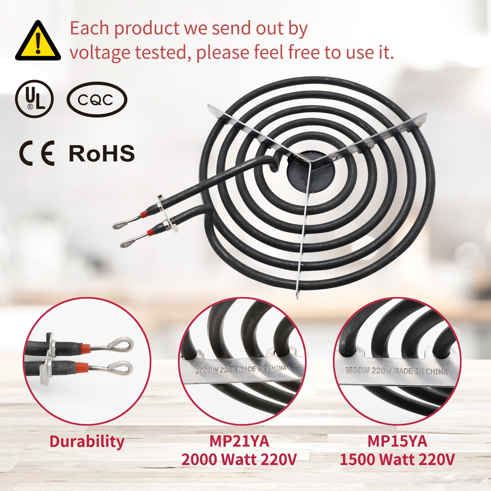 COZZIVITA MP22YA Stove Burner Element Replacement - Compatible with Whirlpool/Kenmore/Frigidaire - Includes 2x MP15YA & 2x MP21YA