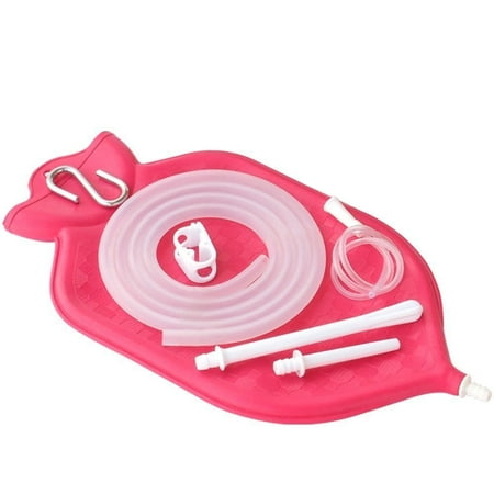 SoulGenie NaturoFloPlus Enema Bag Kit - 4 Quart for Deep Enemas - Pink