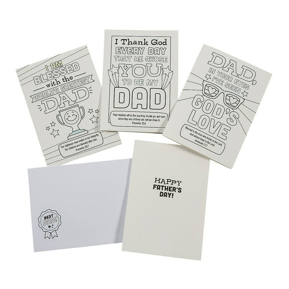 Color Your Own Faith Father’s Day Cards - 12 Pieces