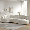 thumbnail image 2 of Kevinplus Modern Vintage Velvet Sectional Sofa With Artful Curved, Large Seating for Living Rooms and Home Offices,Chaise Longue on the Right, 2 of 9