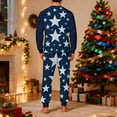 thumbnail image 4 of Afuyipoi Christmas Pajamas for Men, Two-Piece Set Homewear Plaid Print Holiday Sleepwear Navy XL, 4 of 5
