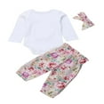 thumbnail image 2 of Baby Girls Bunny Romper Flower Pants  3pc Outfit Set, 2 of 4