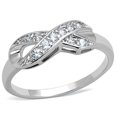 thumbnail image 1 of Women Rhodium Brass Ring with AAA Grade CZ in Clear - Size 9, 1 of 1
