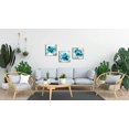 thumbnail image 5 of Turquoise Flower Pictures Wall Art Canvas Print 3 Panel Teal Blue Flowers Floral Painting Wall Decor for Home Girl Bedroom Bathroom Living Room Gallery Wrap Easy to Hang 12"x12"x3pcs, 5 of 6