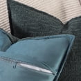 thumbnail image 3 of Juego de 2 Suave Chenilla Decorativo Funda de cojíns de Terciopelo con Borde Neutras Fundas de Almohada Boho para Sofá Dormitorio Salón Azul Gris Rectangular, 3 of 4