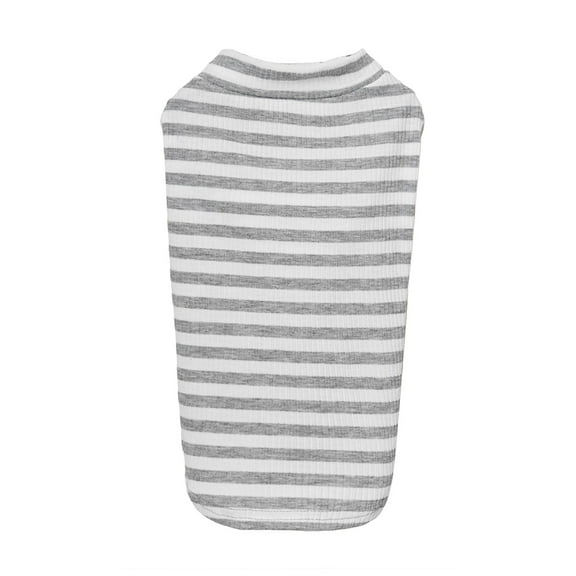 YUEHAO Dog Sweaters for Small Dogs Cat and Dog Two-Legged Fashion Home Thick Striped Base Sweater Pet Dog Clothes (Grey, L)
