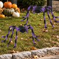 thumbnail image 3 of Halloween Decorations, Large Realistic Pur-ple Spider Prop, Lifelike Halloween Decoration for Indoor Outdoor Haunted House, Scary Prank Decor for Yard and Garden, 3 of 4