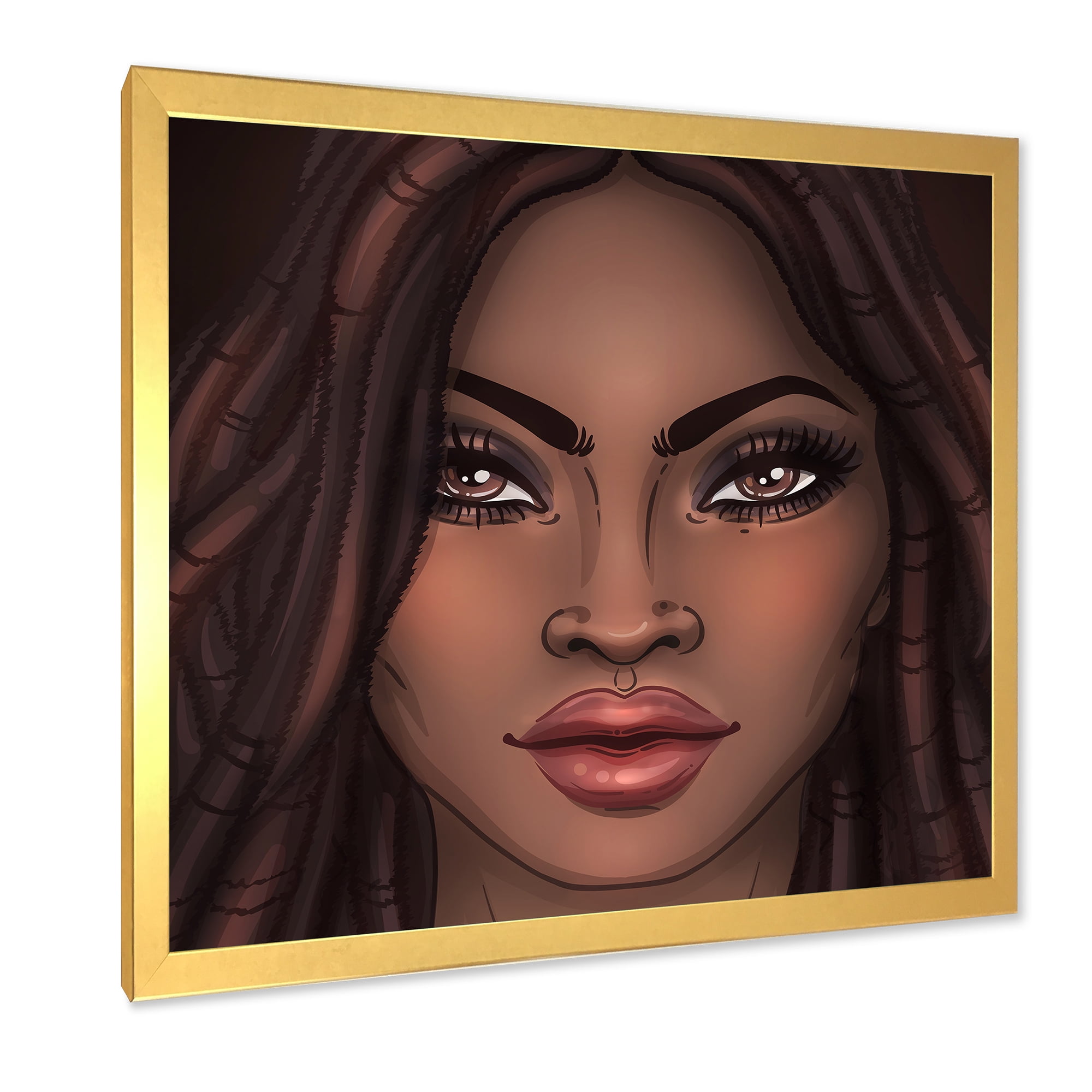 Designart 'Portrait of Afro American Woman I' Modern Framed Art Print