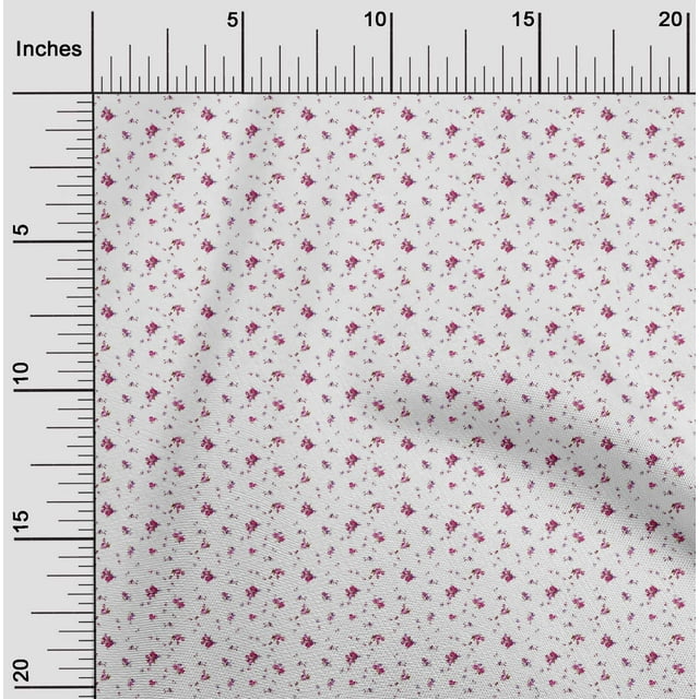 oneOone Silk Tabby Fabric Leaves & Flower Floral Print Sewing Fabric BTY 42 Inch Wide
