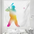 thumbnail image 1 of Abstract Art Tapestry, Colorful Reflection of Baseball Player Batter Softball Hitter Swinging Arms Print, Fabric Wall Hanging Decor for Bedroom Living Room Dorm, 5 Sizes, Multicolor, by Ambesonne, 1 of 1