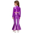 thumbnail image 2 of Haitryli Girls' Sequin Dance Clothes Set Hip Hop Jazz Modern Dancing Outfits Theme Party Dancewear Recital Suit Purple 14, 2 of 7